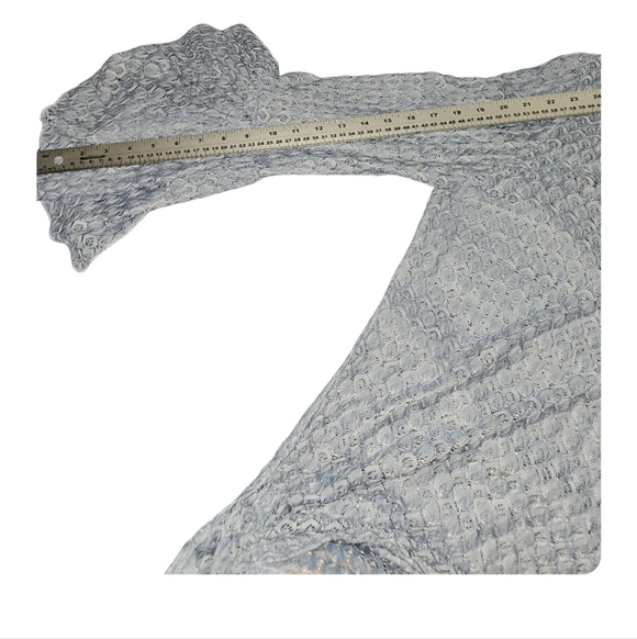 70s style Beaded Celestial Blue Crotchet Top Boho Bohemian - Picture 8 of 11